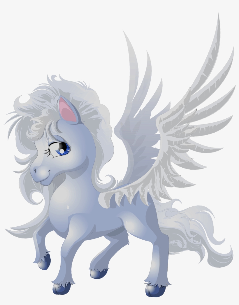 Black And White - Truly Teague Throw Pillow Cartoon White Winged Pegasus, transparent png #1294685