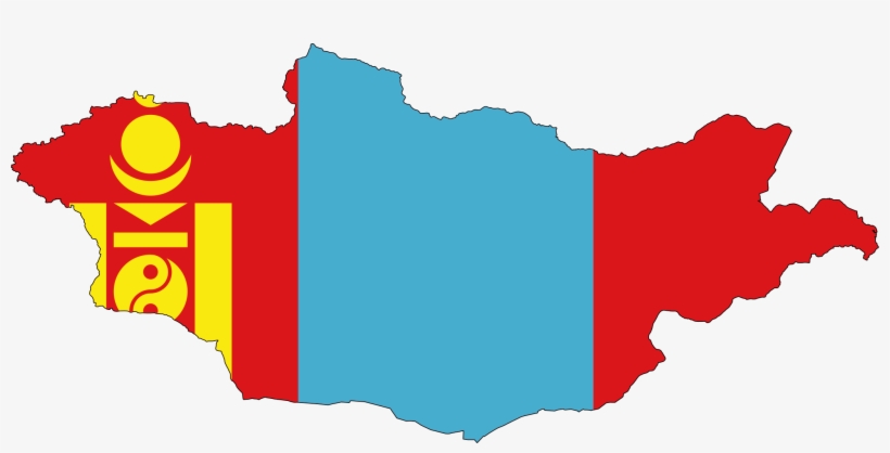 Map Clipart Mongolian - Mongolia Flag And Map, transparent png #1294741
