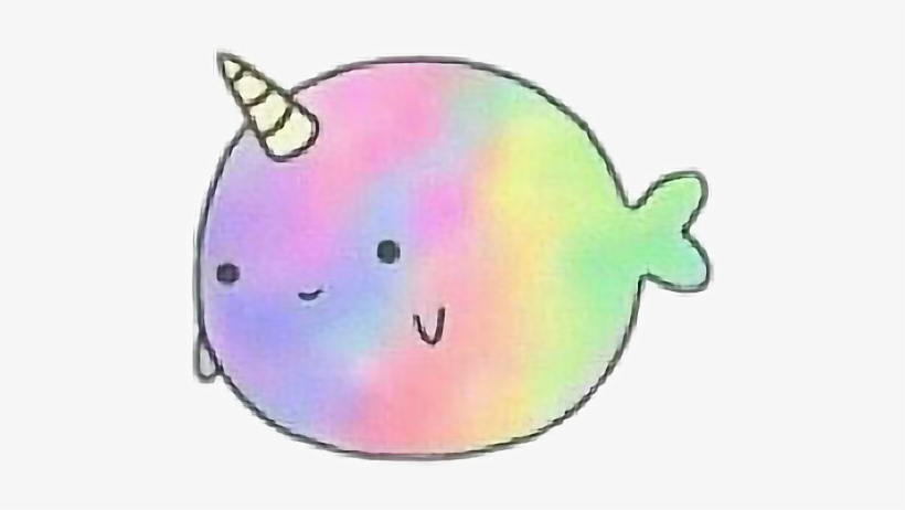 Unicorn Tumblr Whale Rainbow Emoji Sticker Cute Sweet - Unicorn Narwhal, transparent png #1294832