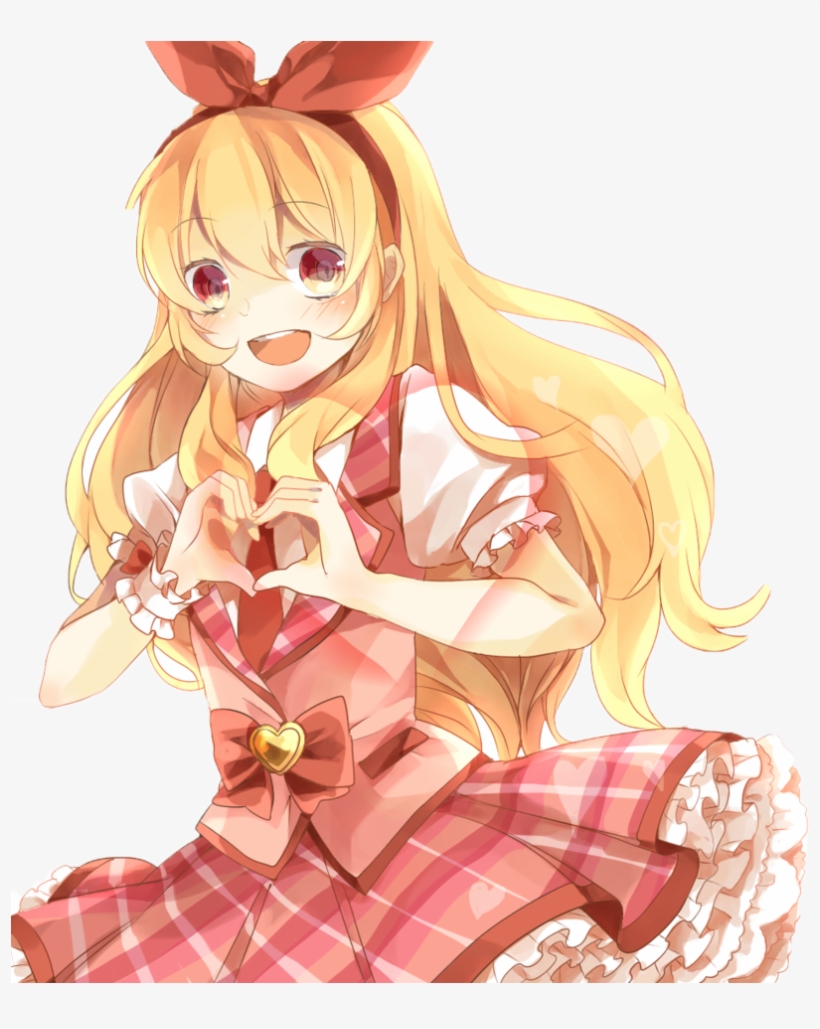 Happy Anime Girl Png - Anime Girl Heart Transparent, transparent png #1295195