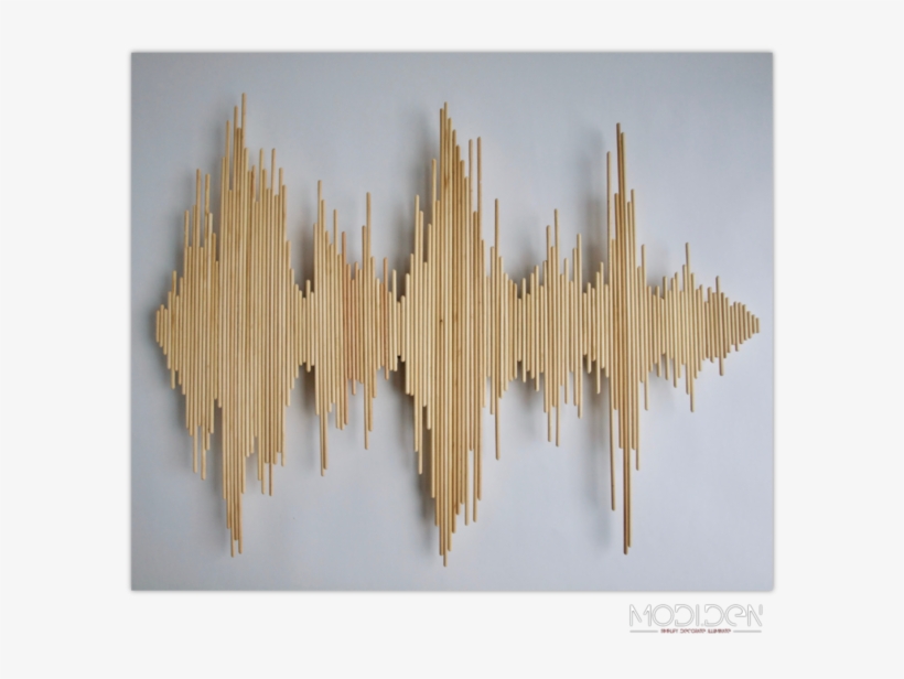 Diy Wooden Stick Wall Decoration - Sound Waves By Wood, transparent png #1295283