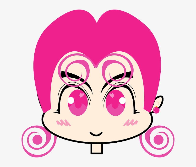 Anime, Girl, Pink, Character, Funny, Lady, Pinky, Woman - Pink Kawii Girl Key Chain, Pale Violet Red/hot Pink, transparent png #1295577