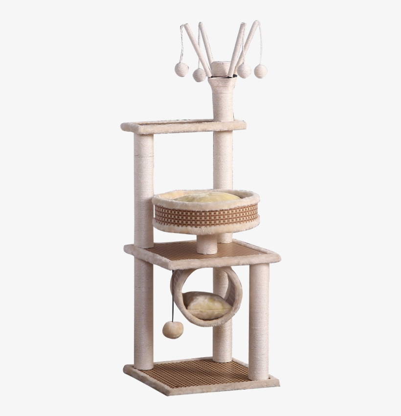 Sisal Cat Climbing Frame Small Cat Solid Wood Cat Litter - Cat Tree, transparent png #1295704