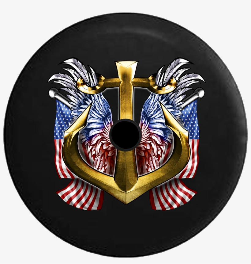 Jeep Wrangler Jl Backup Camera Day Golden Anchor With - Tirecoverpro Golden Anchor With Red, White, & Blue, transparent png #1295753