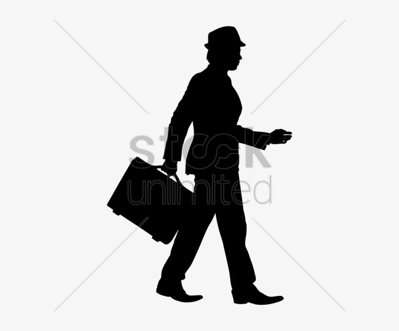 Businessman With Briefcase Silhouette Clipart Silhouette - Man With Briefcase Silhouette, transparent png #1296157