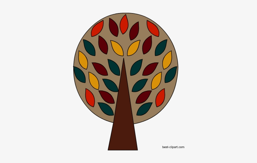 Colorful Autumn Tree Clip Art Free - Clip Art, transparent png #1296364