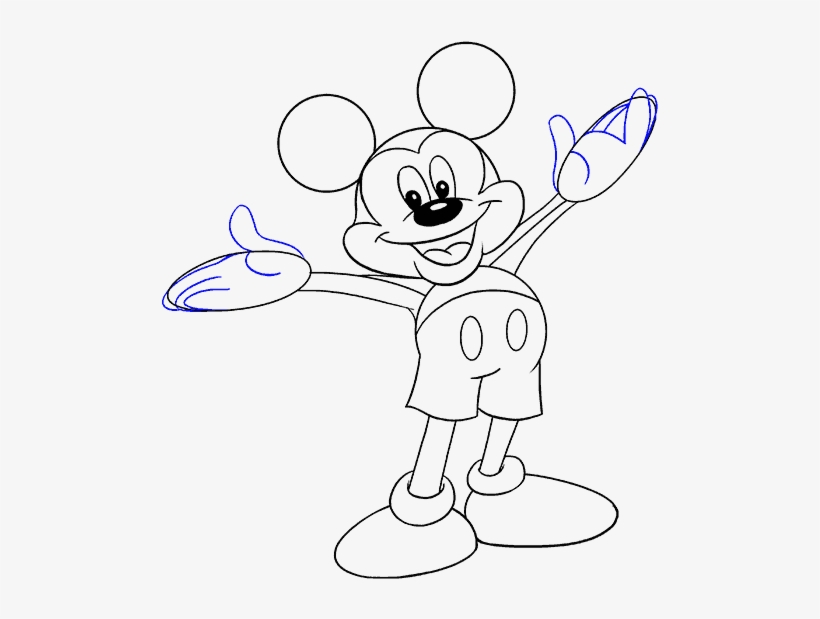 How To Draw Mickey Mouse Easy Drawing Guides - Mickey Mouse Pictures Drawing, transparent png #1296762