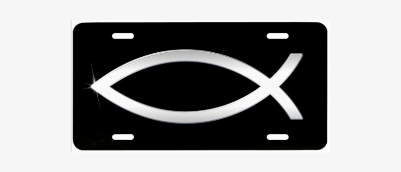 Christian Fish Silver - 532-christian Fish In Silver-christian License Plate, transparent png #1297416