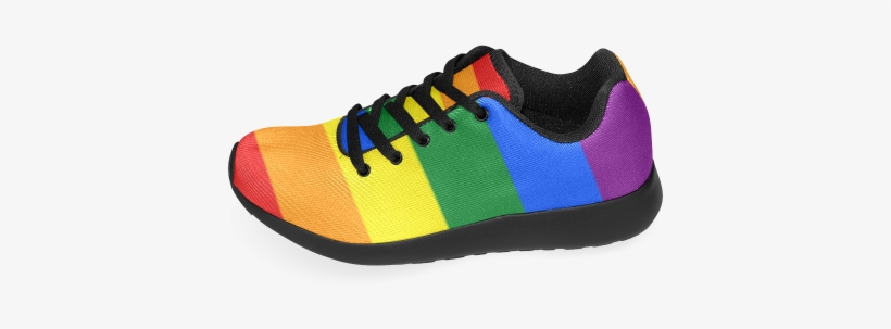 Gay Pride Rainbow Flag Stripes Women's Running Shoes - Sneakers, transparent png #1297483