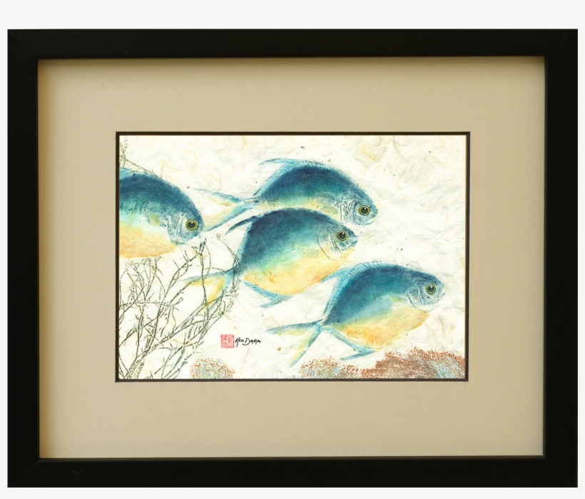 8 X 10 Pompano - Gyotaku Fish Printing, transparent png #1297529