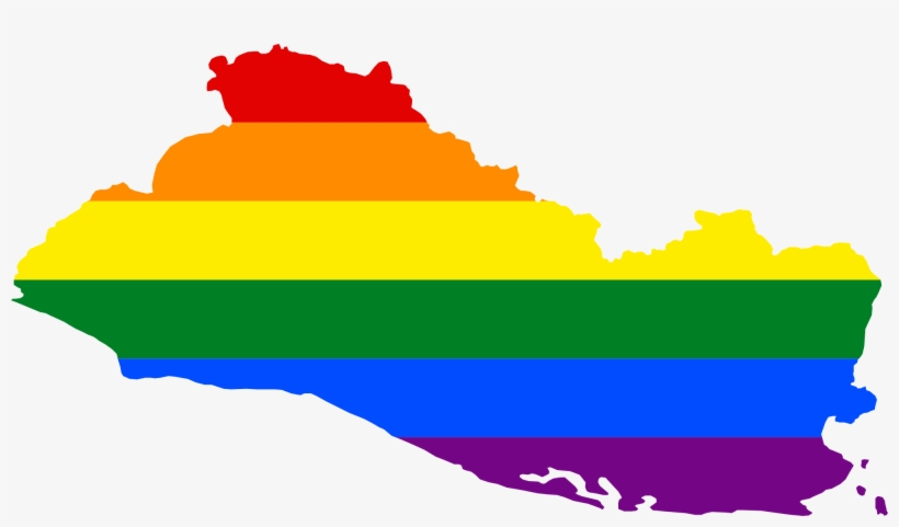 Lgbt Flag Map Of El Salvador - El Salvador Gay Flag, transparent png #1297615
