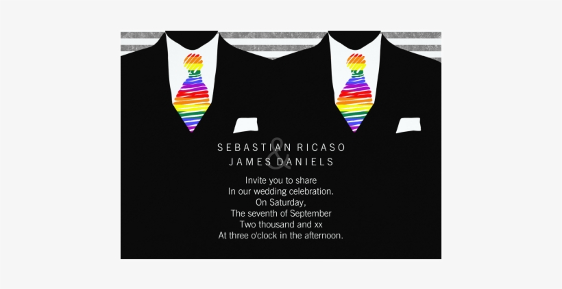 Rainbow Rainbow2 - Same Sex Wedding Invitation, transparent png #1297781