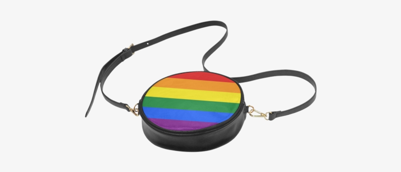 Gay Pride Rainbow Flag Stripes Round Sling Bag - Messenger Bag, transparent png #1297919