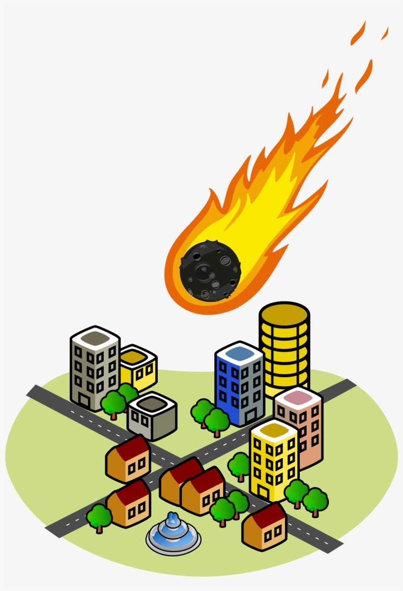 Fireball Clipart Asteroid - Office Building Clip Art, transparent png #1298159