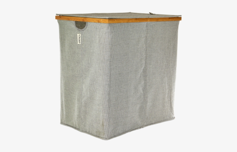 Gray Eco Fabric & Bamboo Double Hamper - Clothes Hamper Png, transparent png #1298353