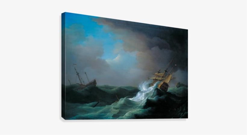 Ships In Distress In A Storm Canvas Print - Ship In Distress In A Storm Peter Monamy, transparent png #1298385