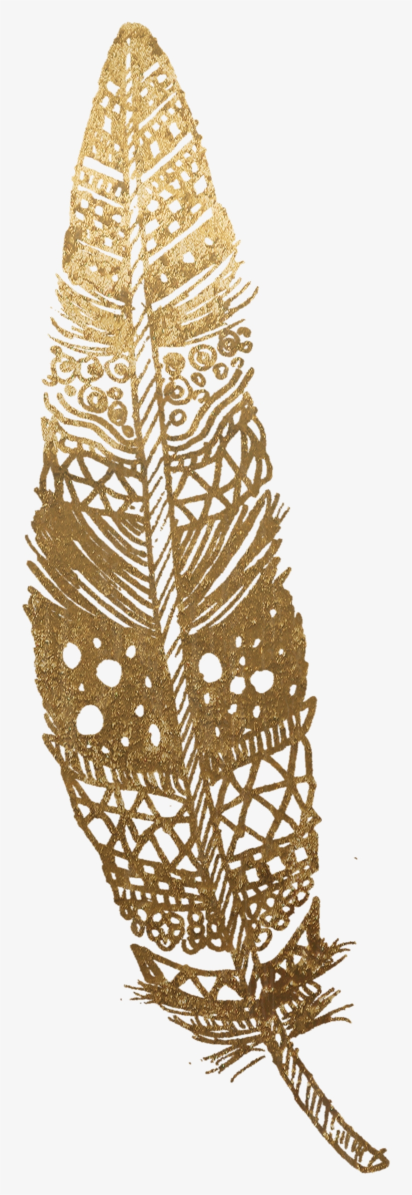 Gold Feather - Graphics, transparent png #1299030