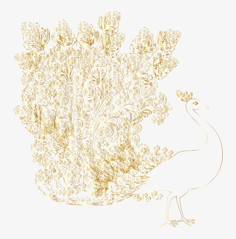 Peafowl Feather Gold Description - Clip Art, transparent png #1299165