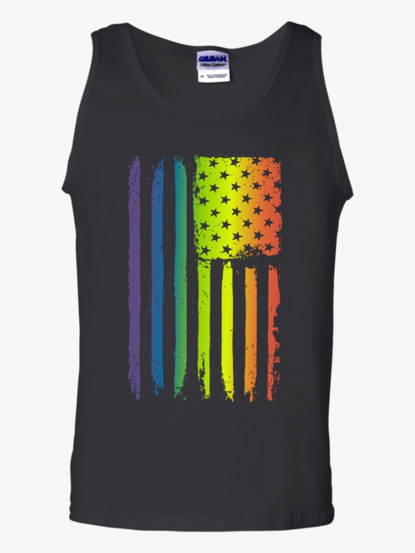 American Rainbow Flag - Lacrosse Shirts Lacrosse Stick American Flag T-shirt, transparent png #1299278