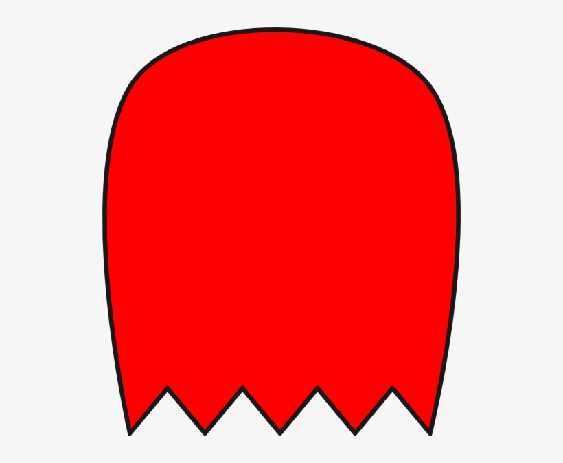 Red Pacman Ghost 1 Clip Art At Clker - Pacman Ghost No Eyes, transparent png #1299366