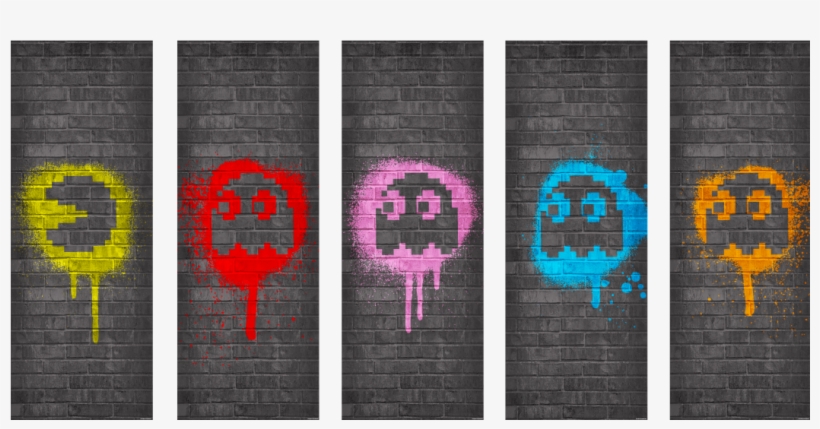 Pacman/ghost Tapestries Set/5 - Cross-stitch, transparent png #1299560