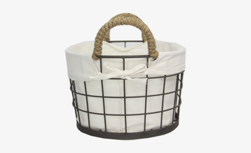 Wire Basket With Liner L - Basket, transparent png #1299561
