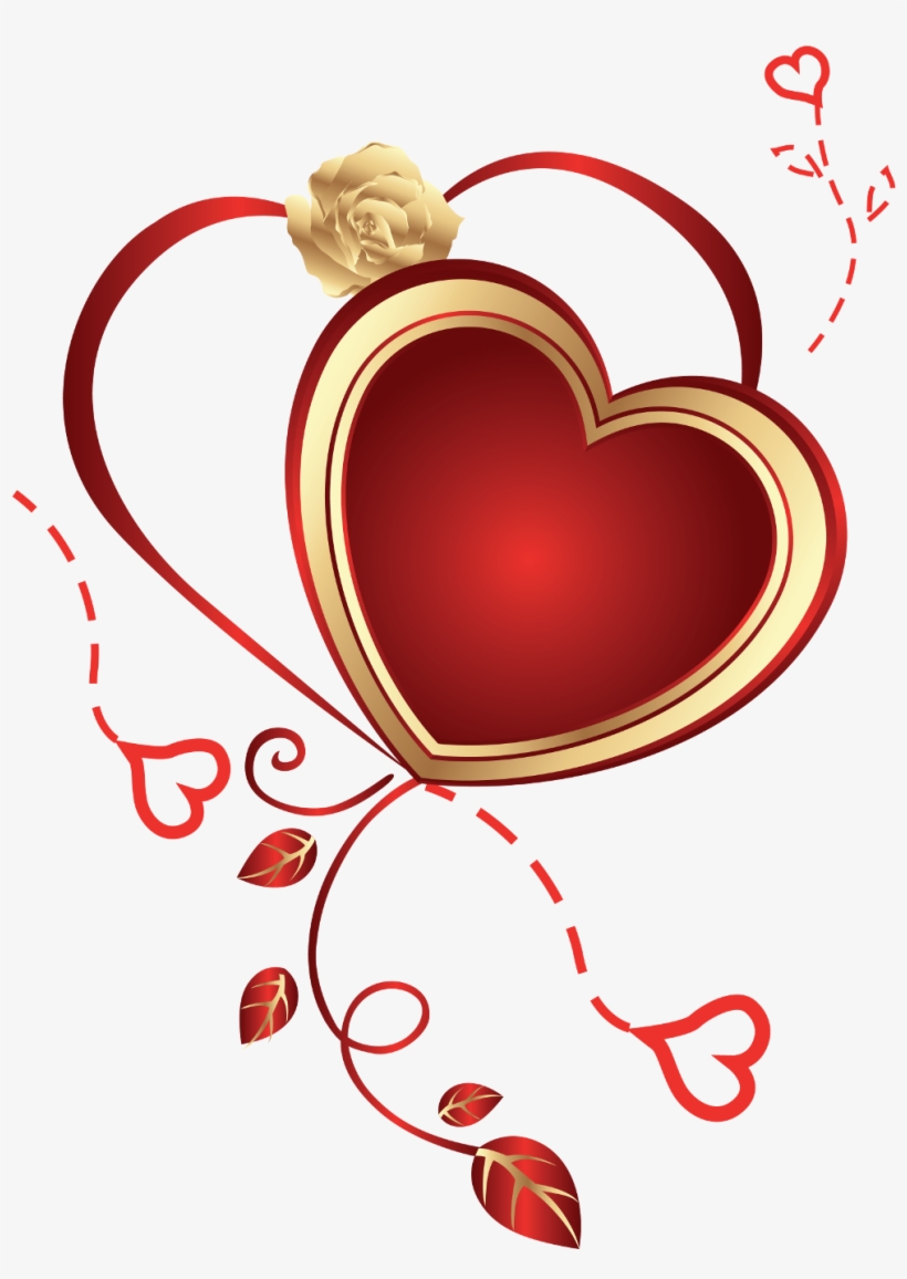 Wedding Heart Free Png Image - Heart With Rose Clipart, transparent png #130910