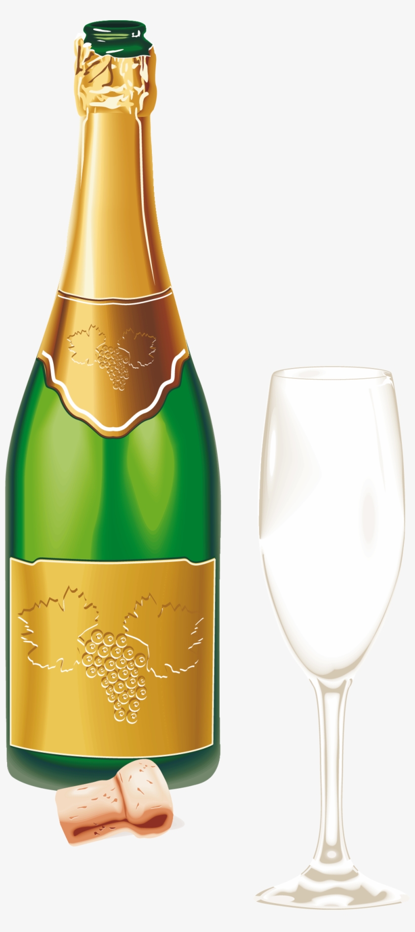 Sparkling Wine From A Bottle Png Image - Champagne And Glasses Png, transparent png #131028