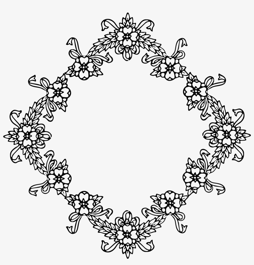 Diamond Clipart Frame - Vintage Floral Vector Frame Border Png, transparent png #131352