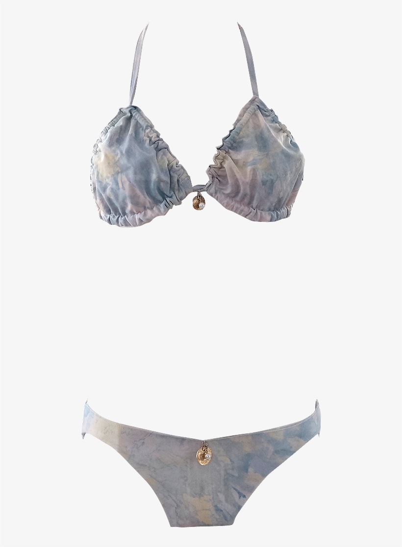 Watercolor Pastel Bikini With Gems And Gold - Lingerie Top, transparent png #131415
