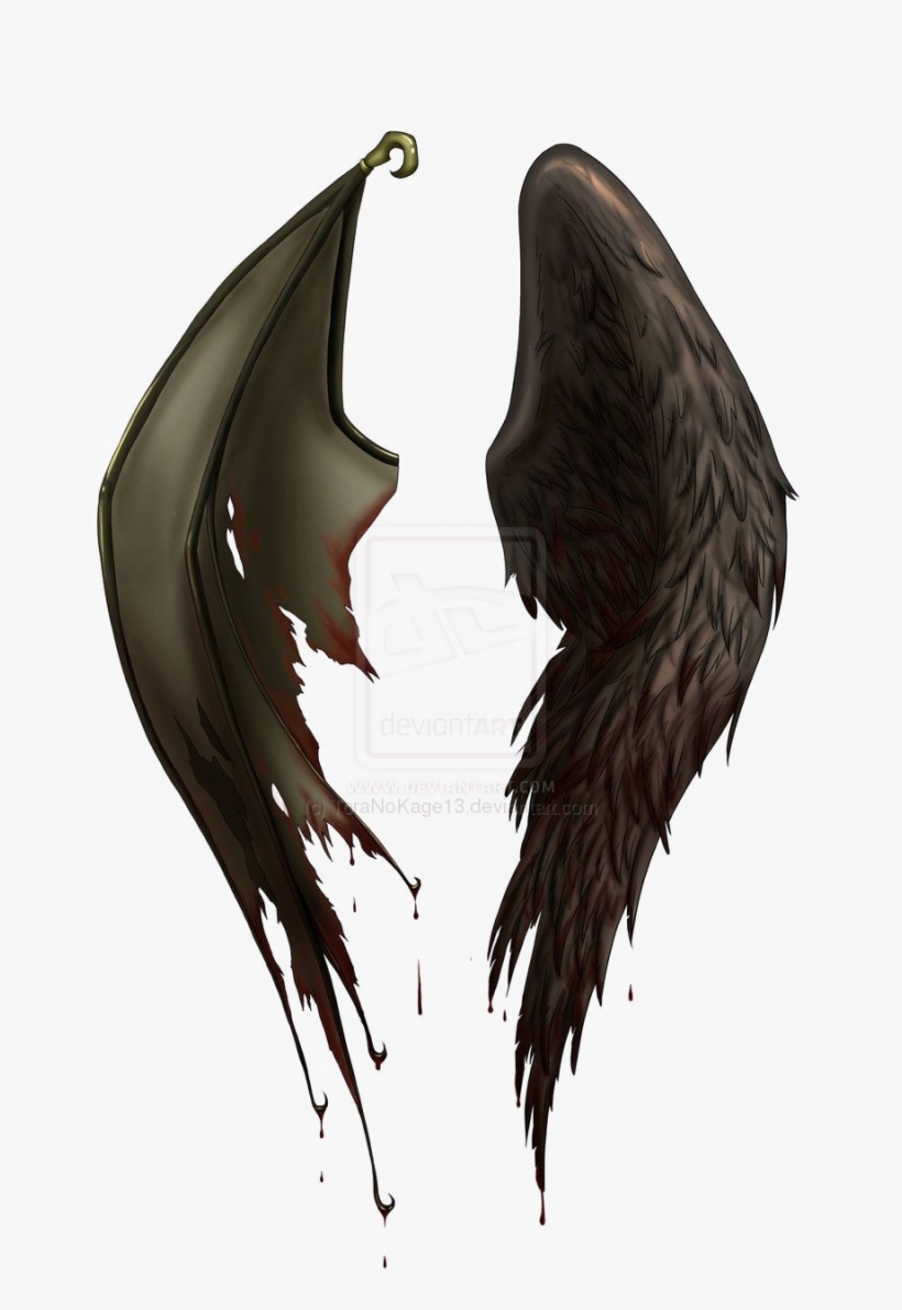 Half Wings Png File - Angel And Demon Wings, transparent png #131416