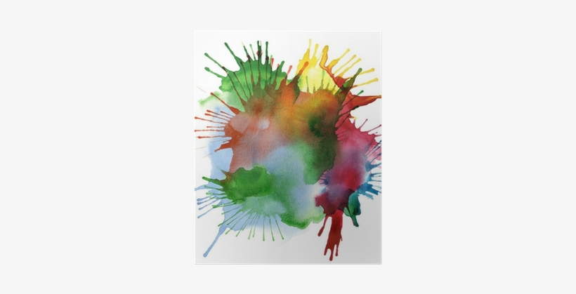 Abstract Color Watercolor Blot Background Poster • - Art Print: Liliia's Abstract Color Watercolor Blot, transparent png #131439
