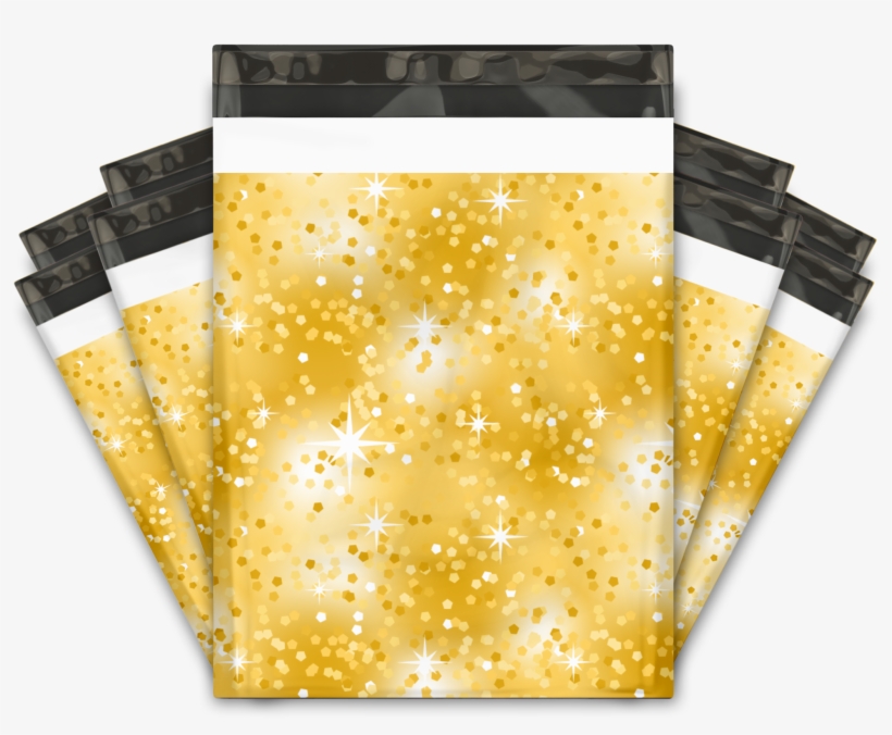 Gold Confetti Designer Poly Mailers Shipping Envelopes - 10x13 Designer Poly Mailers Shipping Envelopes Premium, transparent png #131494