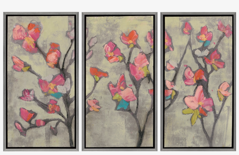 Impasto Flowers Pk/3 - Impasto Flowers, Artwork, Set Of 3, 17"x32", Posters,, transparent png #131683
