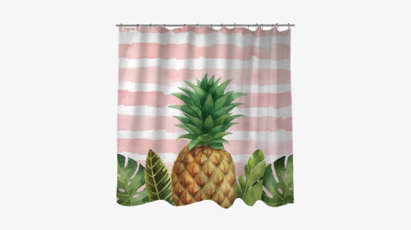 Watercolor Vector Banner Tropical Leaves And Pineapple - Window Blind, transparent png #131753