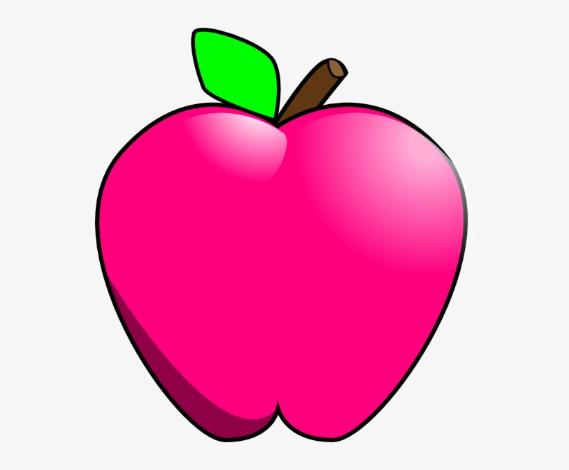 Magenta Apple Clip Art At Clker - Pink Apple Clipart, transparent png #132444