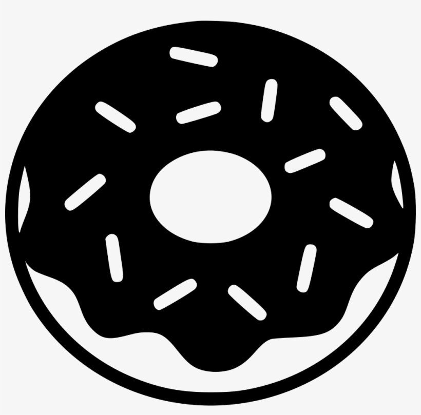 Donut Comments - Black And White Donut Svg, transparent png #132570