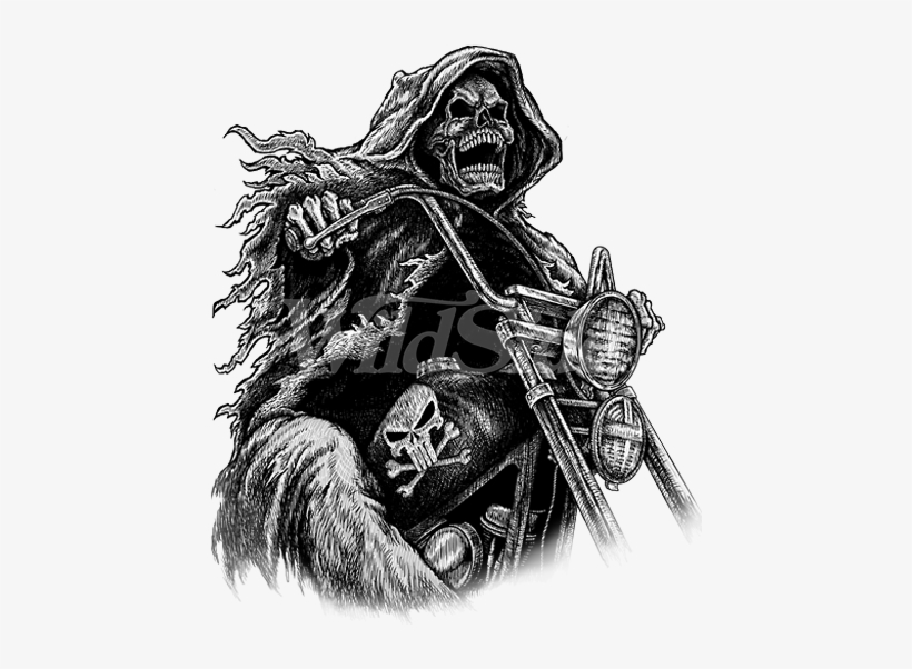 Clip Art Stock Modern Drawing Grim Reaper - Grim Reaper Biker Tattoos, transparent png #132889