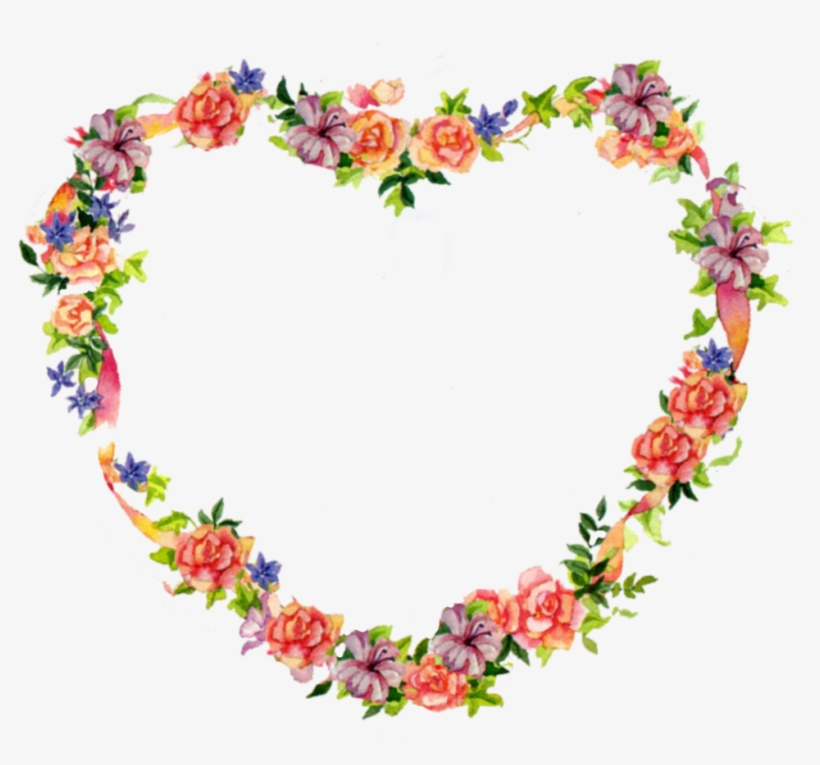 Floral Heart Tattoos - Flower Heart Frame Png, transparent png #133057