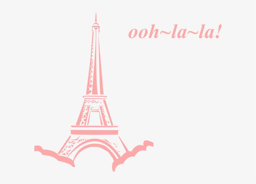 Pink Ooh La Clip Art At Clker - Eiffel Tower Clip Art, transparent png #133675