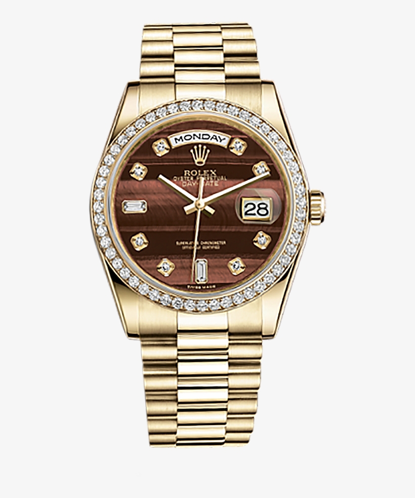 Diamond Rolex Png Banner Transparent Download - Rolex Day Date Gold With Diamonds, transparent png #133712