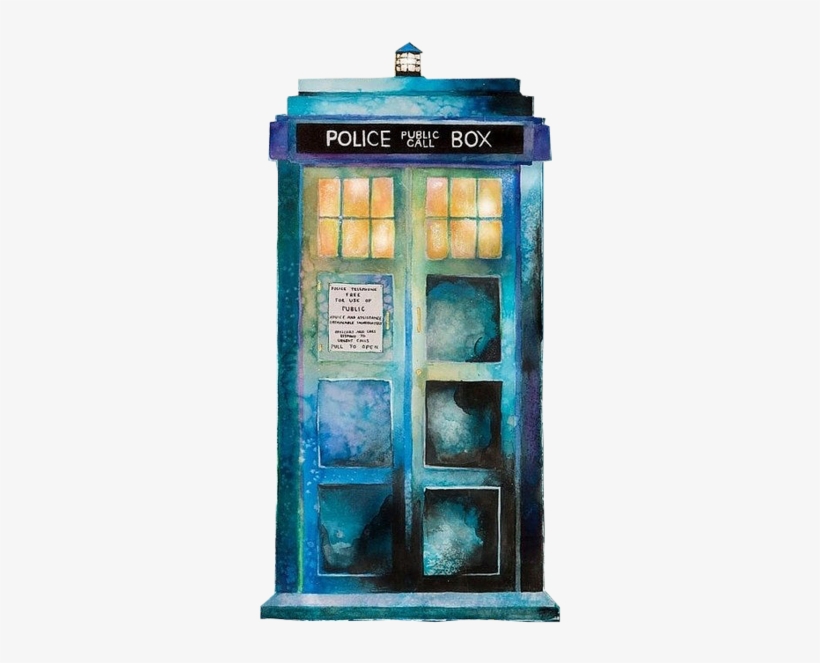 Transparent Tardis Watercolour Banner Download - Dr Who St Patrick's Day, transparent png #133713
