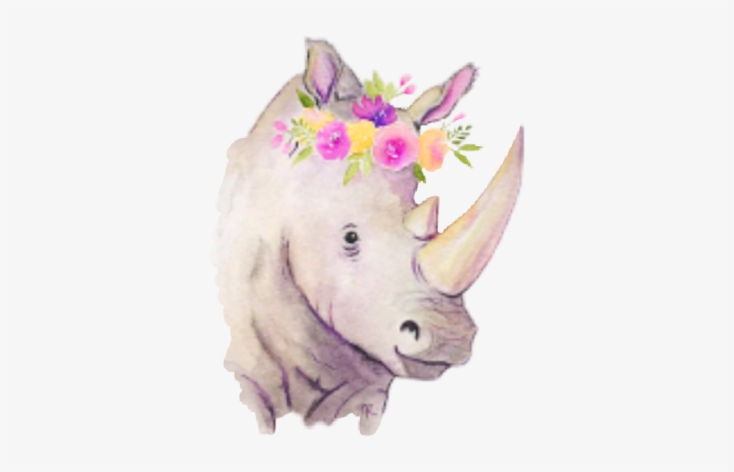 Flower Crown Rhino, transparent png #133816