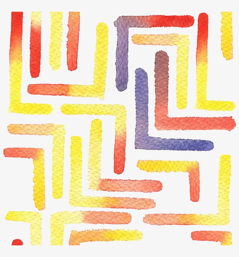 Hand Drawn Whimsical Watercolor Pastel Geometric Patterns - Poster, transparent png #133842