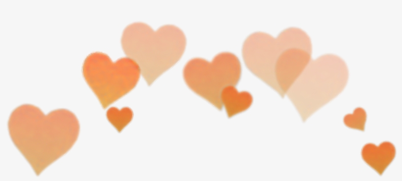 Orange Heart Filter Snapchat Snapchat Crown Clip Art - Orange Heart Crown Png, transparent png #133935