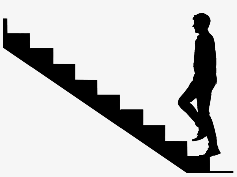 Ladder Of Success Png Hd - Person Walking Up Stairs Silhouette, transparent png #134252