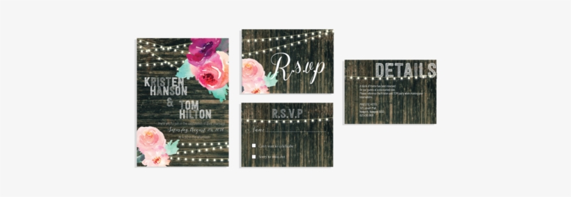 Watercolor Floral & Inspired Wood Art Invitation Set - Art, transparent png #134281