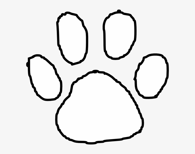 Tiger Paw Print Outline Clip Art At Clipart Library - White Tiger Paw Print, transparent png #134326