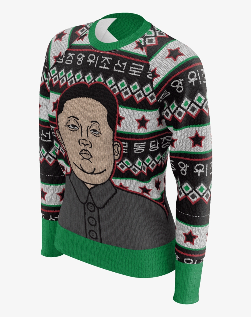 Kim Jong Un Xmas Cotton Women's Sweatshirt - Cardigan, transparent png #134369