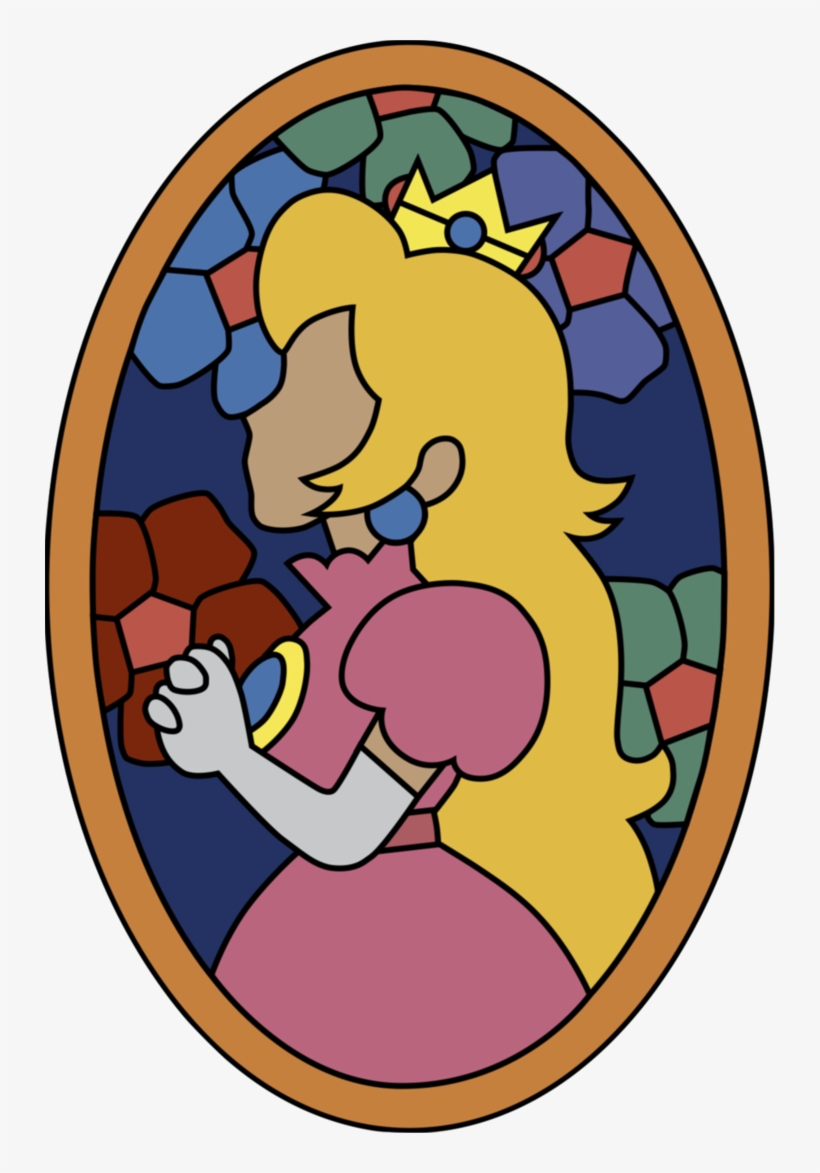 Clip Art Library Download Peaches Drawing Super Mario - Mario 64 Stained Glass, transparent png #134423